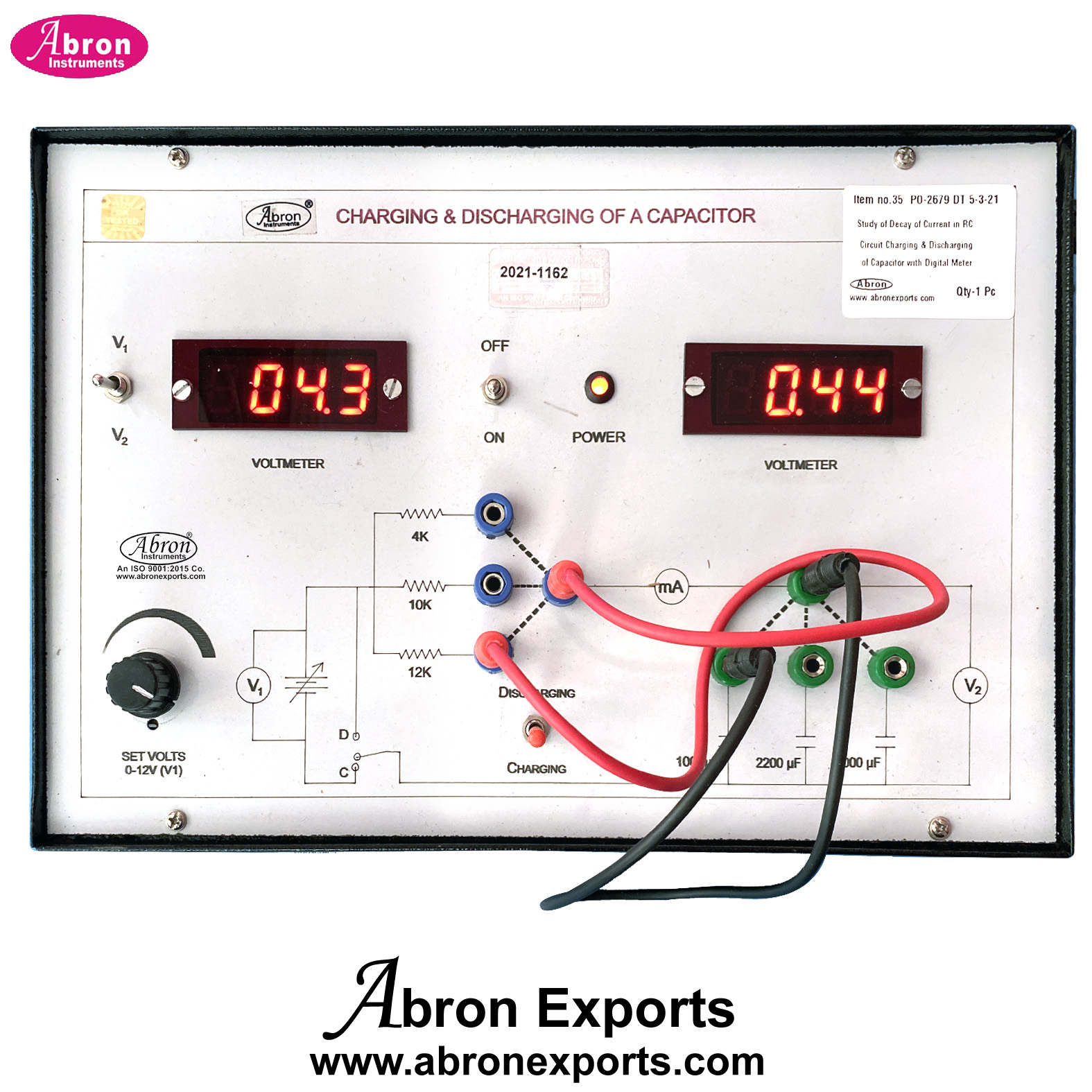 Charging & Discharging Of Capacitor 2 Digital meters Through rate of decay with 2 meters abron AE-1220D